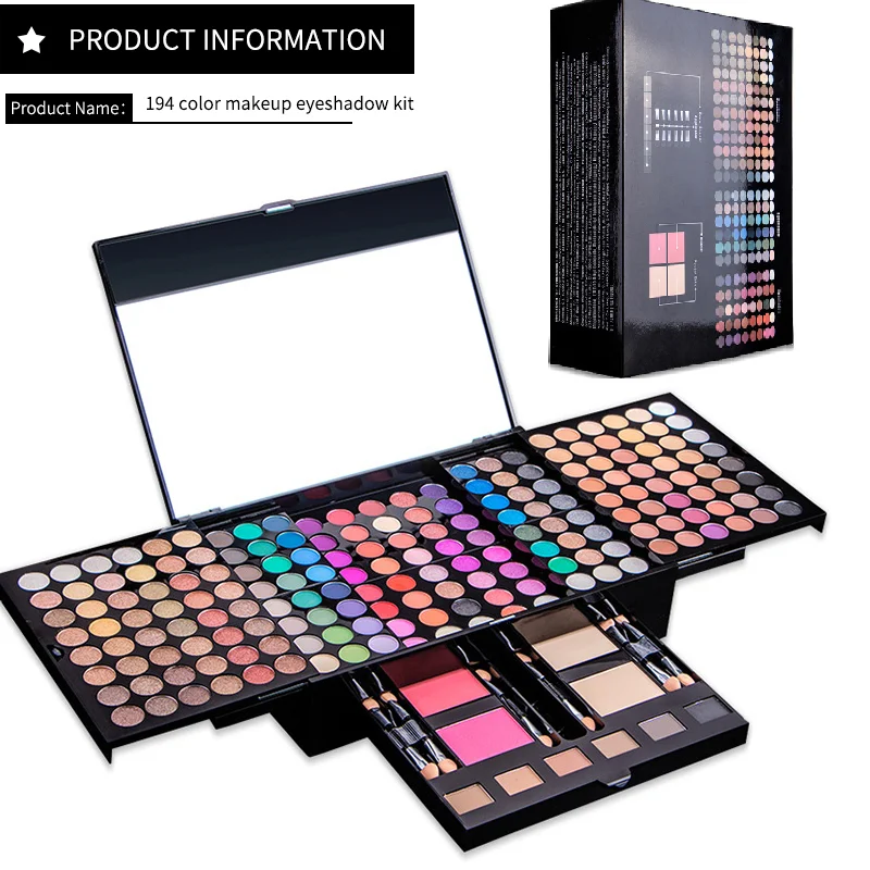 

194 Color Eyeshadow Palette Blush Foundation Face Powder Waterproof Long Lasting Women Shimmer Matte Make Up Maquillage TSLM1