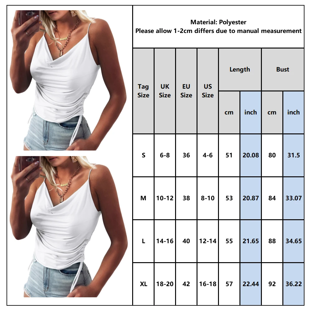 

Female Tank Tops Vacation Party Club Tops Sexy Off Shoulder Women Camisole Summer Solid V Neck Drawstring Sleeveless Vest D30