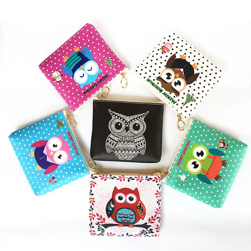 New Cute Flamingos Ethnic Style Grils Coin Purse Children PU Leather Zip Change Purse Women Wallet Animal Key Card Bag Kids Gift