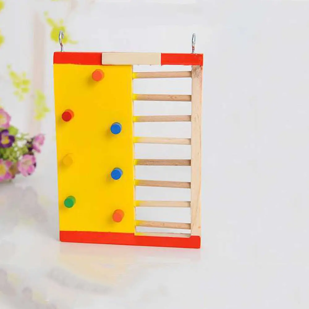 Natural Wooden Hamster Climbing Ladder Colorful Rat Climbling Toy Guinea Pig Squirrel Jumping Small Pet Accessories | Дом и сад
