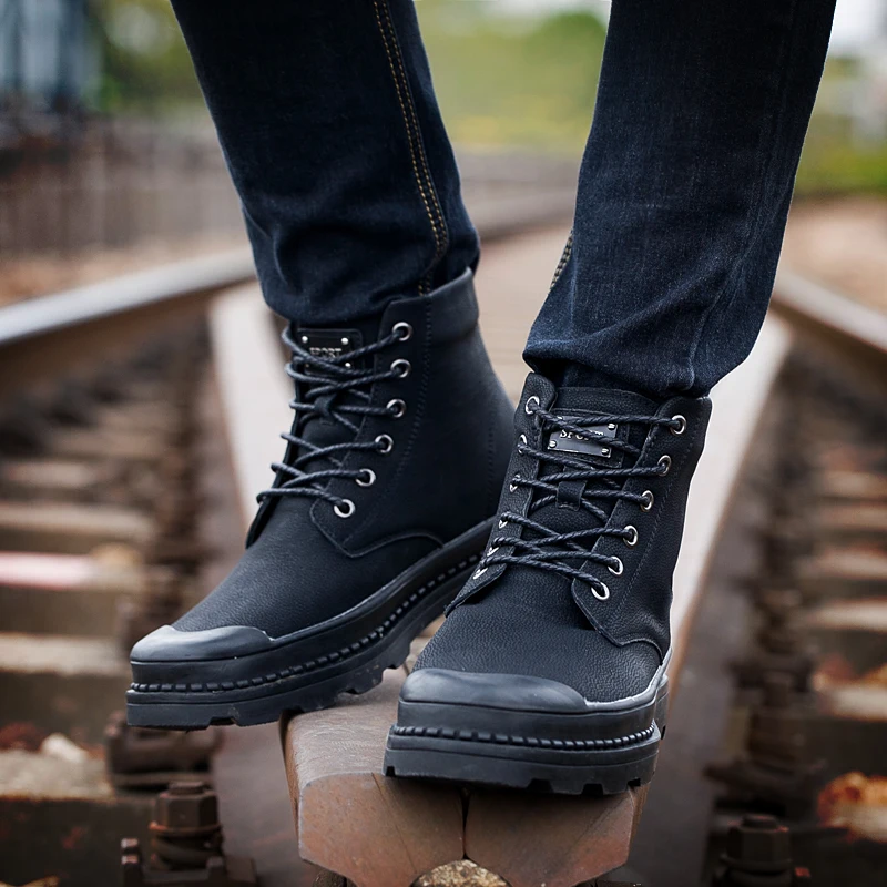 

Mens Casual Boots Men's Casual Leather Shoes Men Black Zapatos Casuales Para Hombre Fashion Mens Loafers Ocio Boots