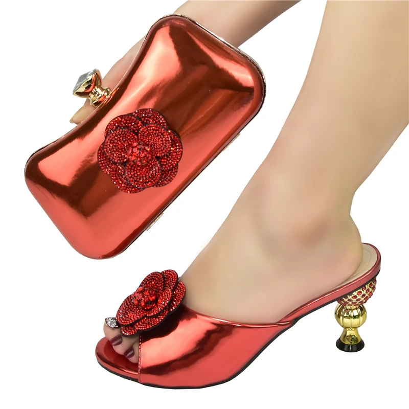 

New Fashion African Wedding Italian Shoe and Bag Sets Shoe and Matching Bag for Nigeria Party Design Women Luxury Shoes