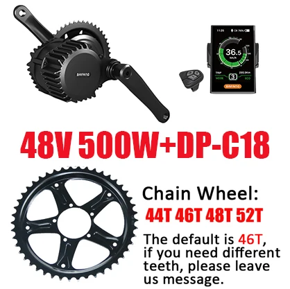 48V500WC18 Bafang мотор BBS02 BBS01 48v 750 w/500 w 36V 250 W/350 W/500 W 8fun, фара для электровелосипеда в двигатель комплект для электрического велосипеда, конверсионный набор, BBS02B BBS01B - Цвет: 48V500WC18