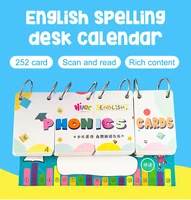252 pcs english phonics calendar word card kids toy educational learning flashcards sight words kids gift
