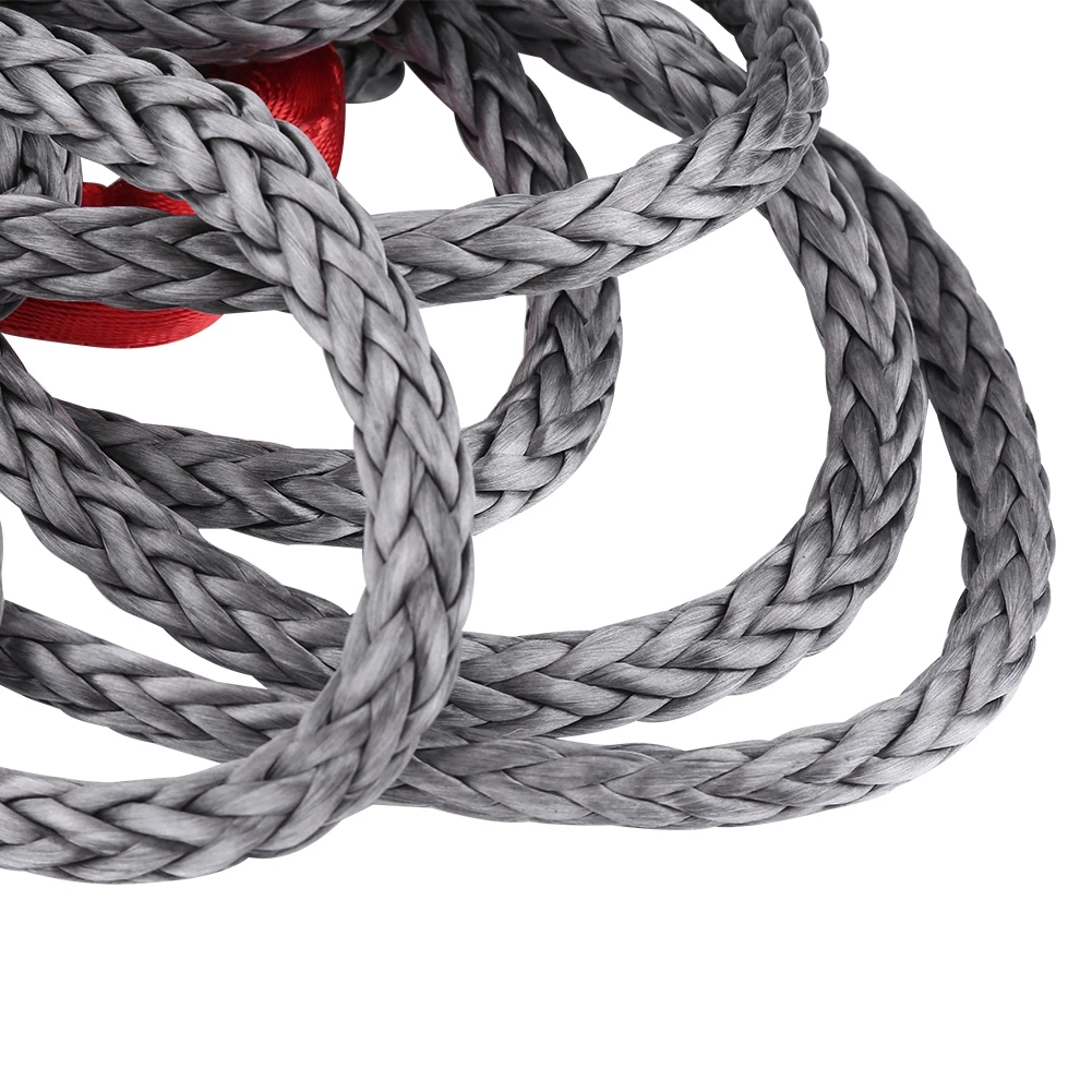 

27m * 10mm Synthetic Winch Rope Line Cable With Protective Sleeve 20500 Lbs For ATV Tuck Black Nylon Winch Rope
