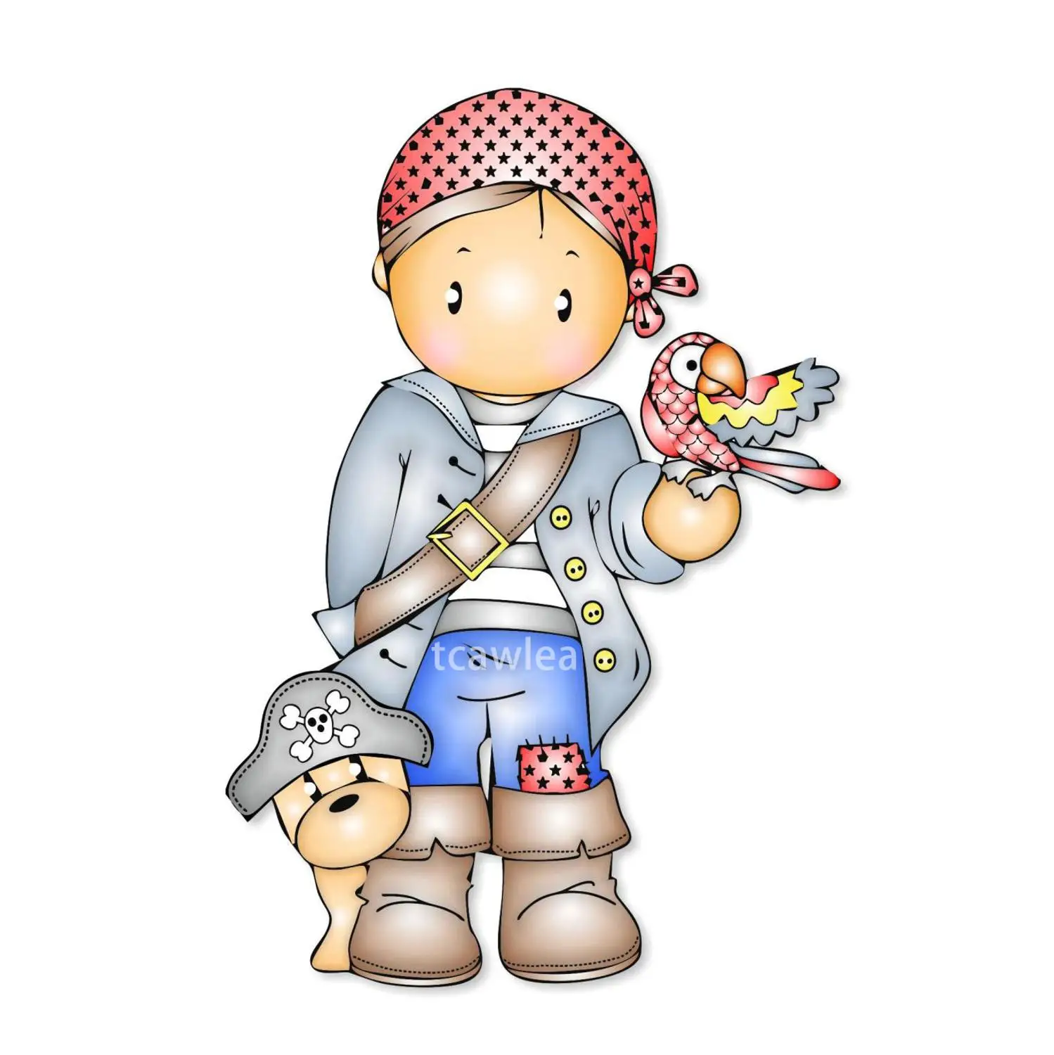 Попугай пират мальчик металлическая резка штампы милая собака с трафаретом