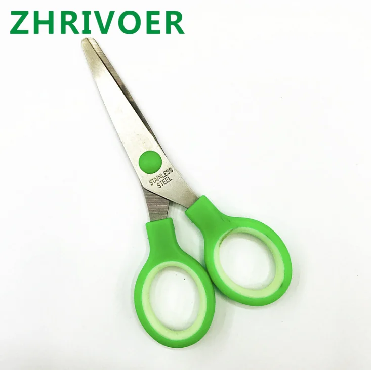 

Color plastic handle hand scissors stainless steel office scissors students paperscissors children safety scissors customization