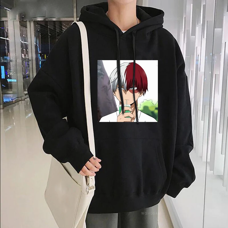 

Harajuku Japan Anime My Hero Academia Shoto Todoroki Men's Hoodies Funny Cartoon Clothes Casual Oversized Men/women Sweatshirts