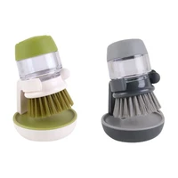 kitchen cleaning tools silicone handle cleaning brush soap dispenser dishwashing brush