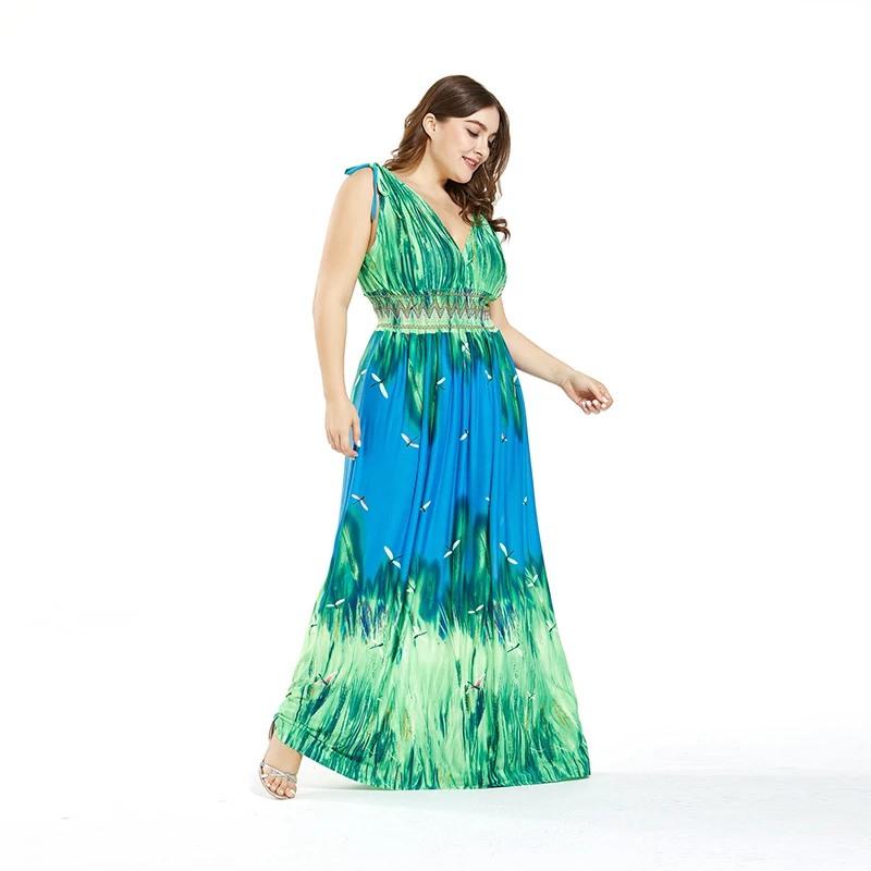 Новая мода размера плюс женская сексуальная Длинная юбка талия тонкое платье для