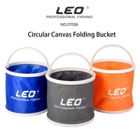 2020 hot sale leo outdoor fishing water breaker light weight canvas folding fishing bucket portable camping hiking tackle tools