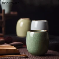 2pcslot chinese ceramic teacup handmade retro celadon tea bowl porcelain teaware accessories master tea cup personal single cup