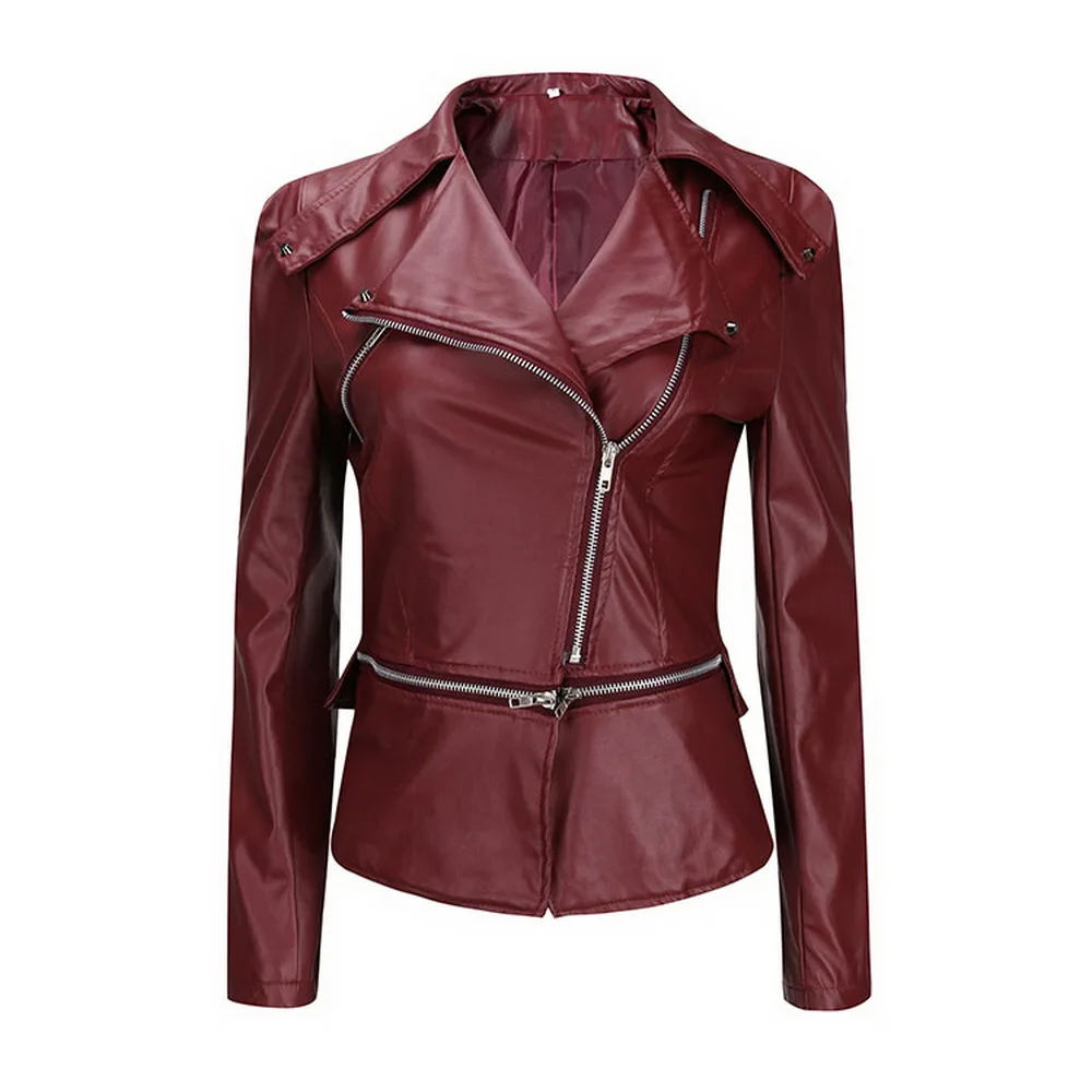 HEFLASHOR 2019 Women PU Leather Jacket Flight Turn-down Collar Coat Zip Up Biker Casual Tops Outfit Ladies Motorcycle Outerwear | Женская