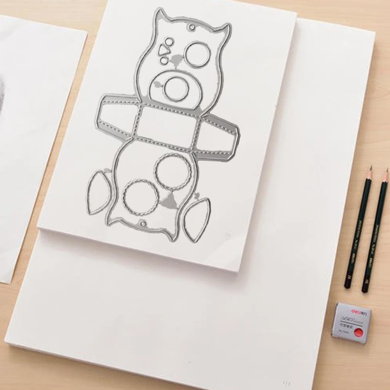 

Owl Box Metal Cutting Dies Stencil Scrapbooking DIY Album Stamp Paper Embossing 87HA