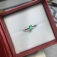 emerald ring simple design solid 925 silver emerald ring 4mm5mm natural emerald jewelry romantic valentine day gift