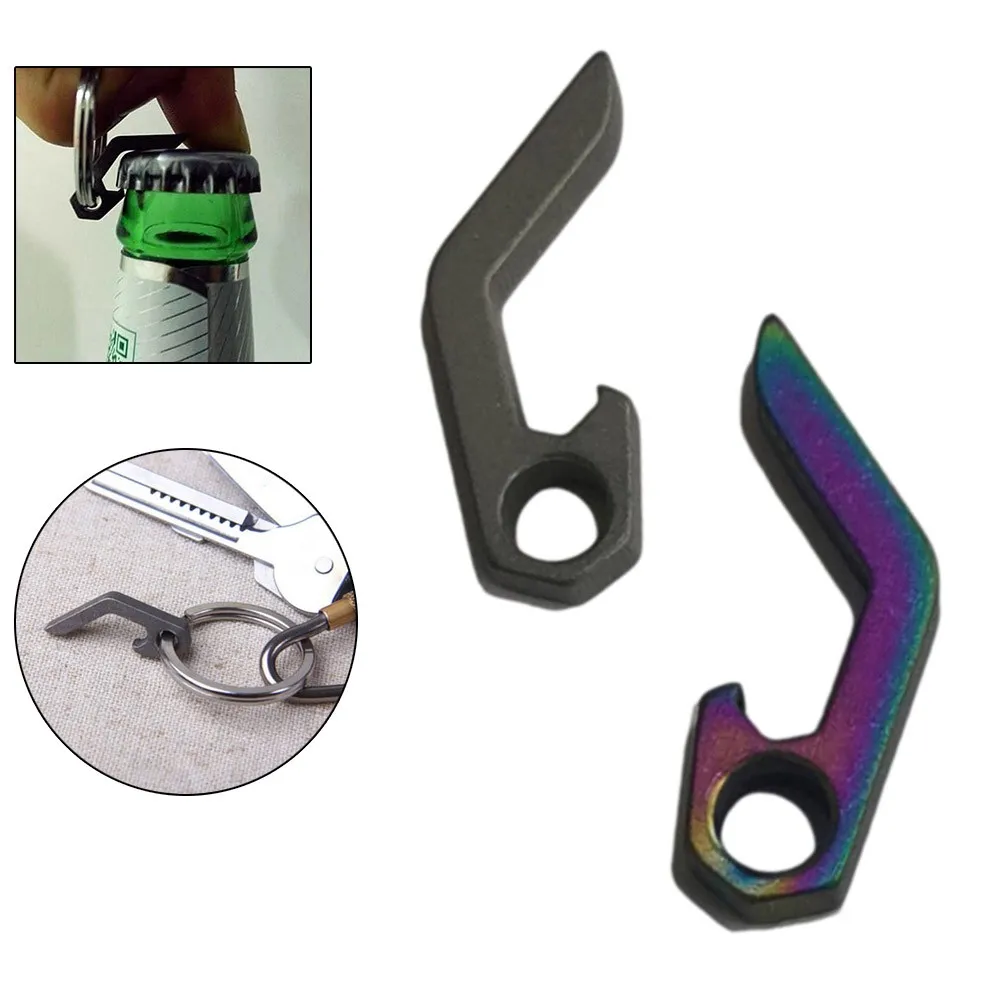 

1pc Mini Beer Bottle Opener Multifunction Keychain Gear Bottle Beer Openers Utility Titanium Gadget Outdoor Campig Equipamiento