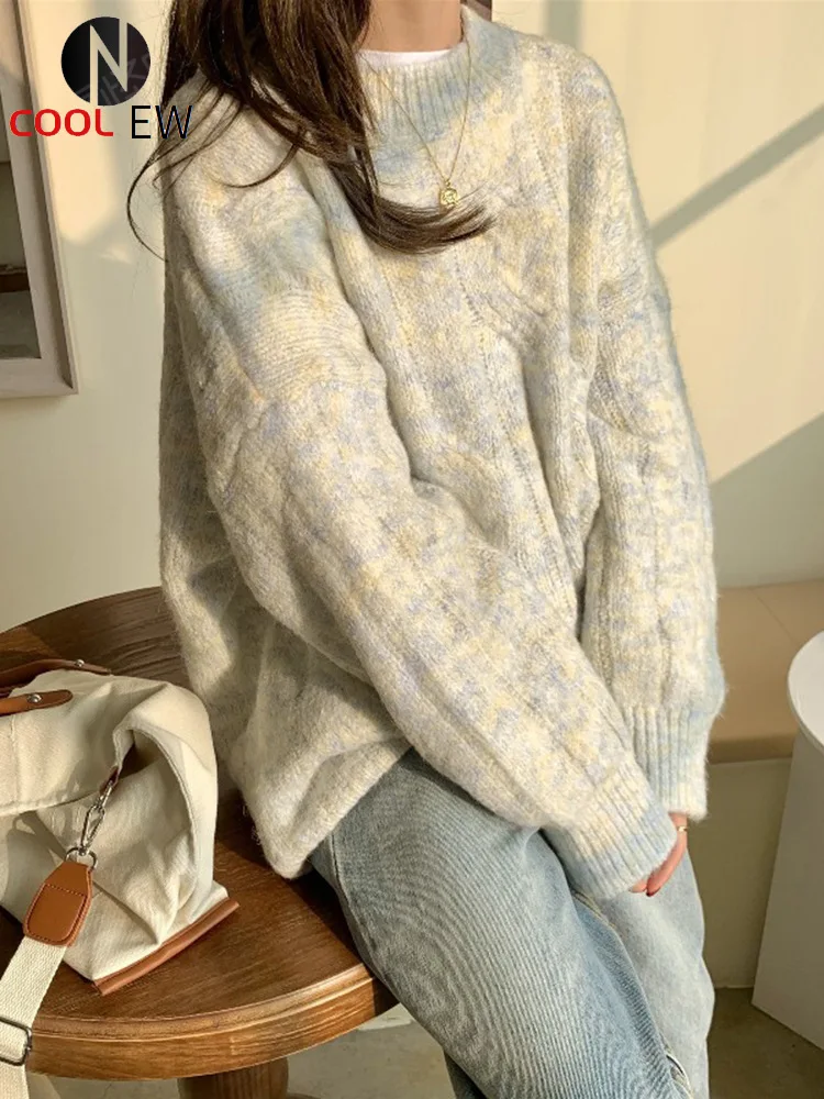 

2021 new twist sweater women's autumn and winter gentle retro all-match foreign style outer wear age-reducing knit sweater top