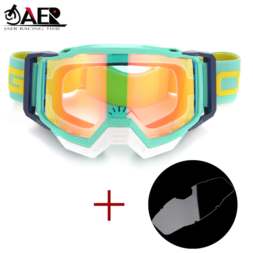 

JAER Motocross Glasses Goggles Biker Off Road Sport Helmet Sunglasses with Clear Lens Eyeglasses for Dirt Bike Cycling Safety