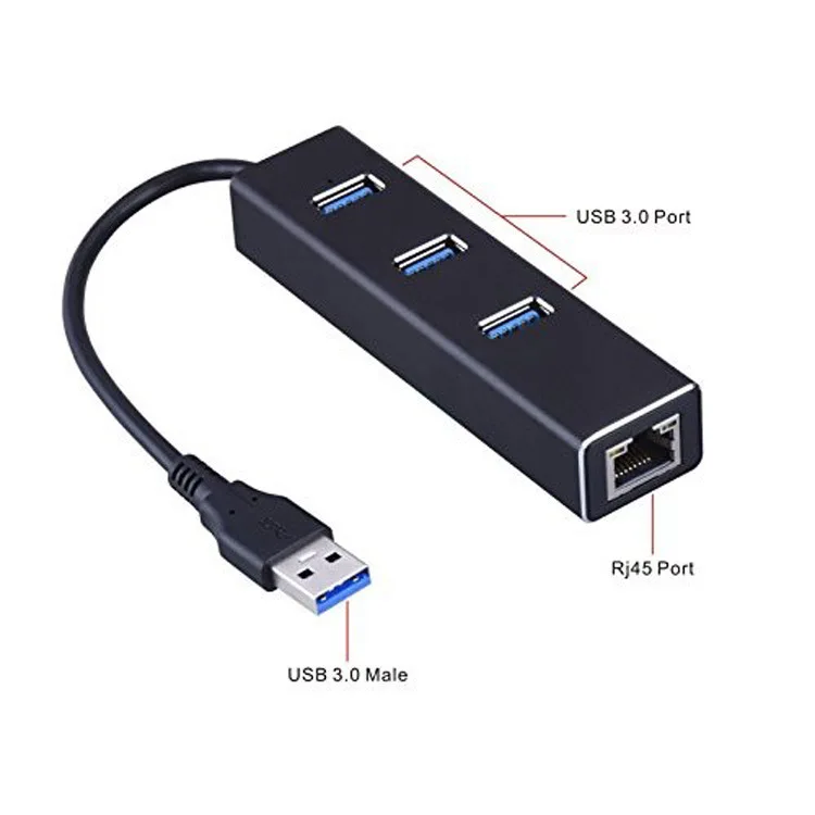 KuWFi usb-хаб 1000 Мбит/с USB к RJ45 Ethernet адаптер Сетевая карта LAN сетевой для ПК ноутбука Win7
