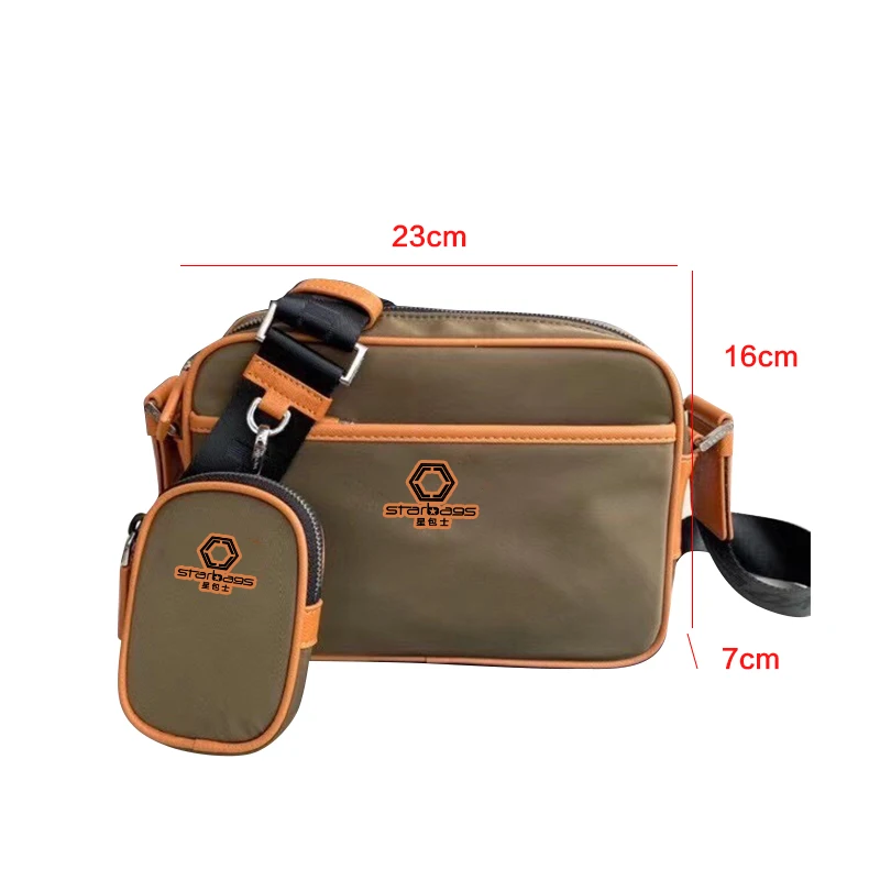 

latest 2021 counter French men`s bags nylon Single Shoulder Messenger Bag for men,cross grain leather with YKK zipper original