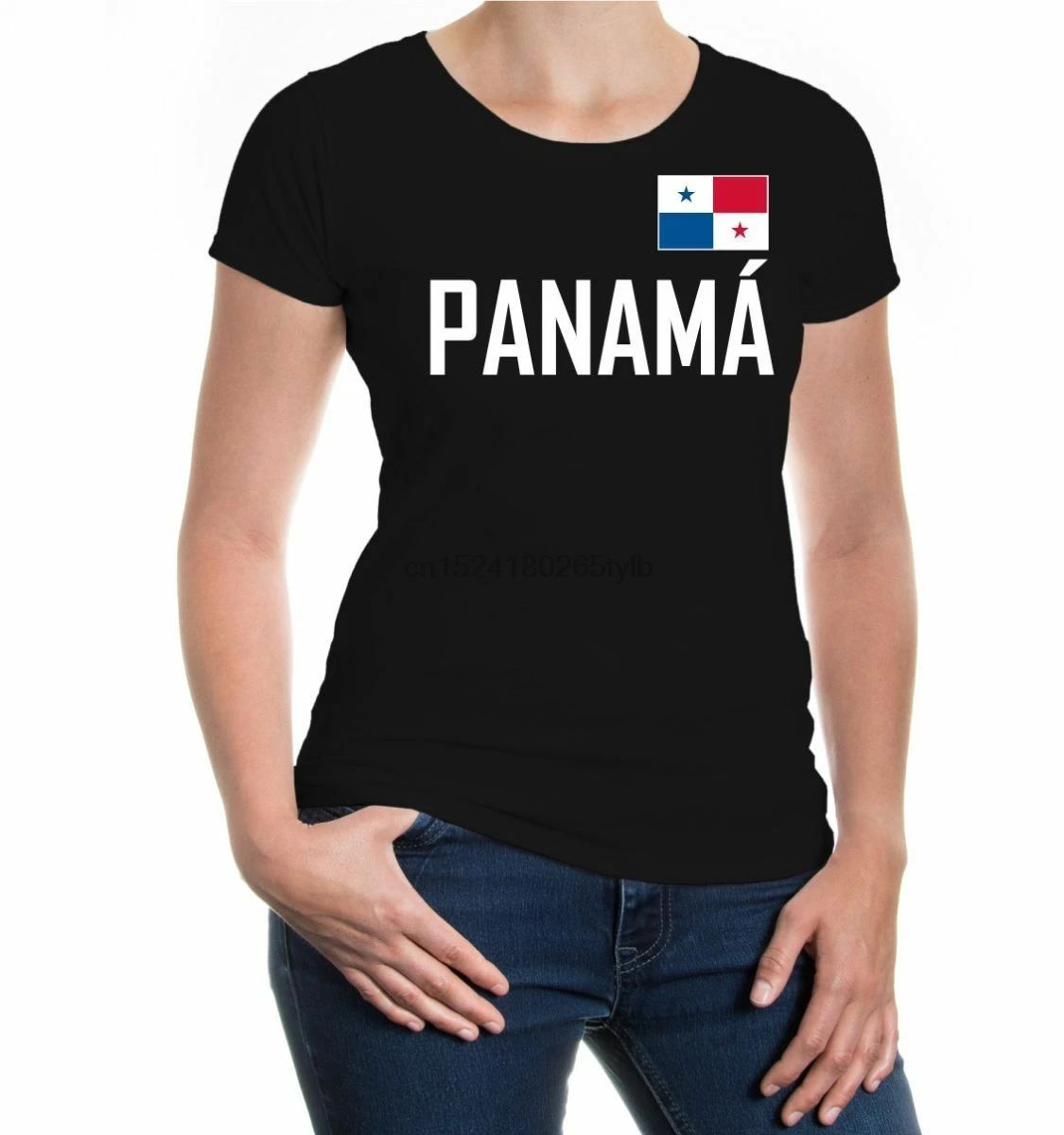 Женская футболка с коротким рукавом для девочек Панама karbik Fanshirt Flag| |