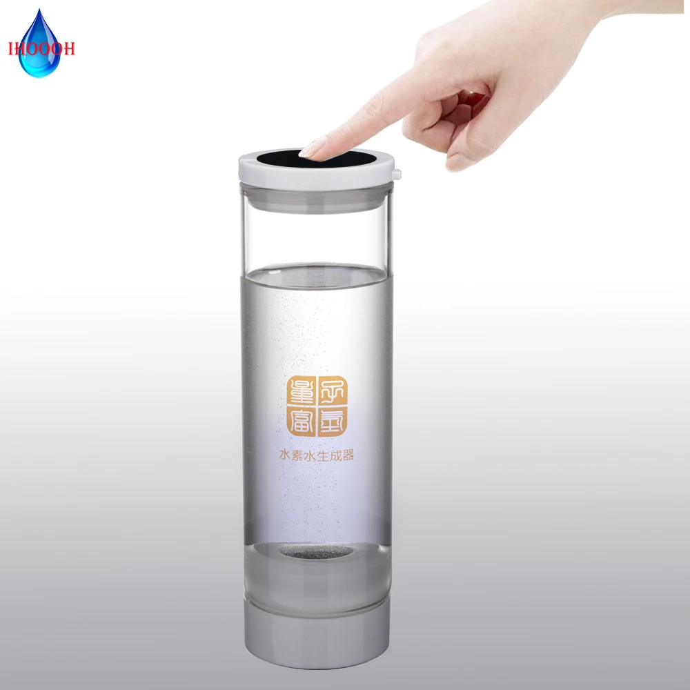 

Rechargeable H2 Generator Hydrogen Water Bottle Japan Titanium SPE DuPont PEM Electrolysis Ionizer Glass Cup 600ML Anti-Aging