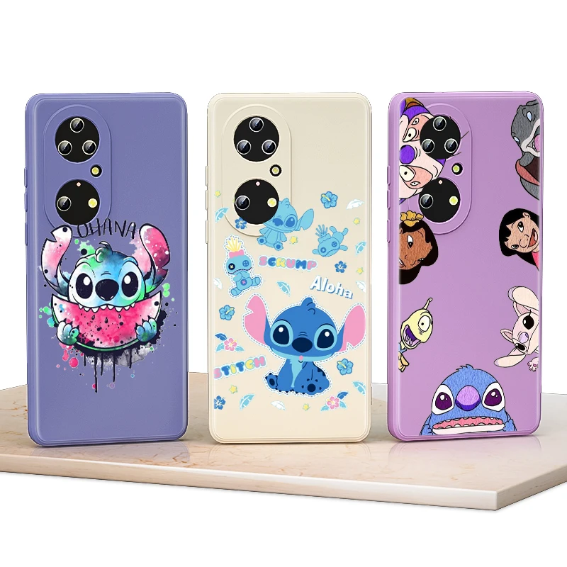 

Animation Stitch Cute For Huawei P Smart Plus Pro 2019 P50 P40 P30 P20 Lite E 5G Liquid Silicone Soft Funda Capa Phone Case
