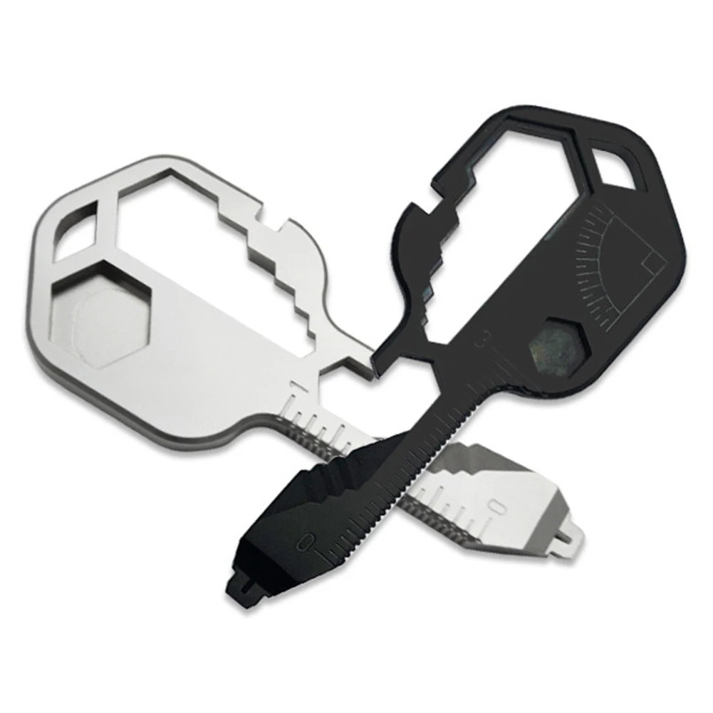 

24-in-1 Keychain Multi-function portable Key Tool Versatile Outdoor Mini Bottle Tool Stainless Steel Screwdriver Bottle Opener
