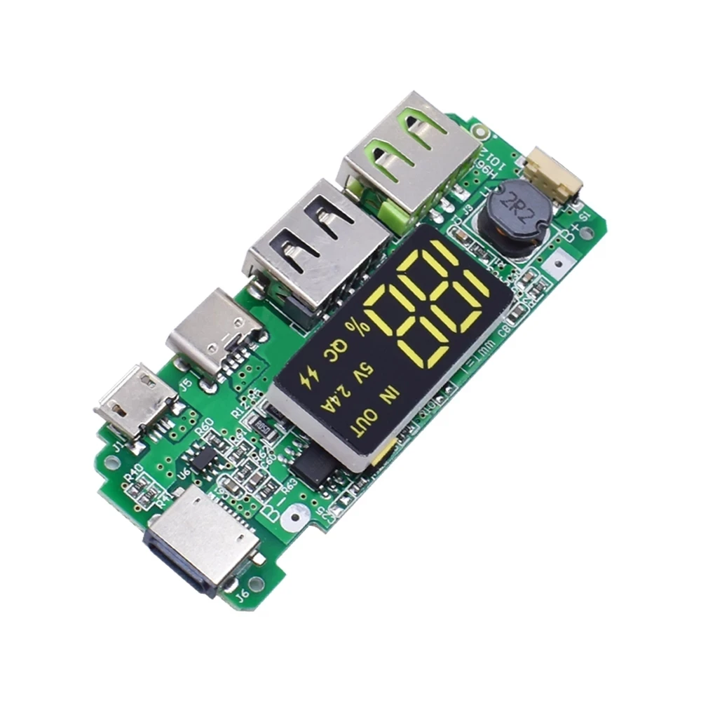 Dual USB 5V 2.4A Micro/Type-C LED USB Mobile Power Bank 18650 Charging Module Lithium Battery Charger Board Circuit Protection images - 6