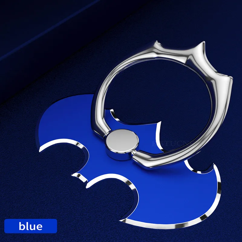 Blue Роскошная алюминиевая металлическая универсальная подставка для смартфона с кольцом на палец и Бэтменом для мобильного телефона для iPhone 6, Xiaomi Mi8, держатель - Цвет: Blue