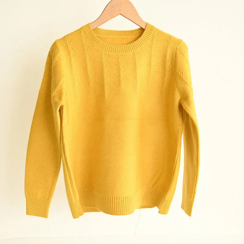 

2021 Spring Autumn Round Neck Woolen Sweater Women Loose Elegant Warm Slim Knitting Short Sweater Base High Quality Ladies