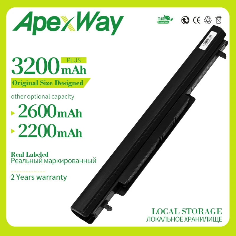 Apexway 4 ячейки Новый аккумулятор для ноутбука Asus A31-K56 A32-K56 A41-K56 A42-K56 K56C K56CA K56CB K56CM K56V