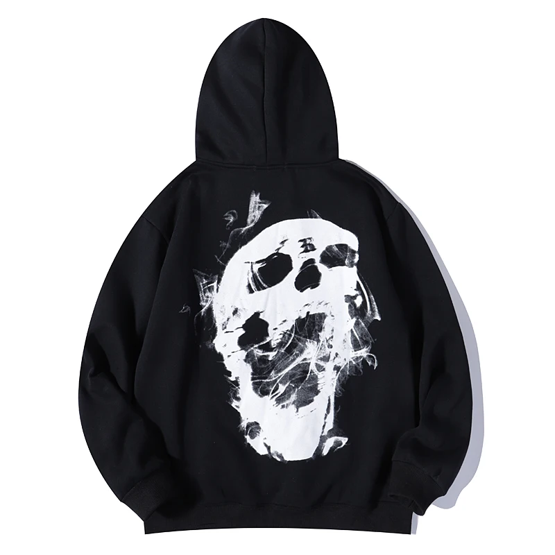 

Hip Hop XXXtentacion Revenge Hoodies Bone Skull Smoke Print Sweatshirts Men Women Harajuku Streetwear Fleece Autumn Pullover