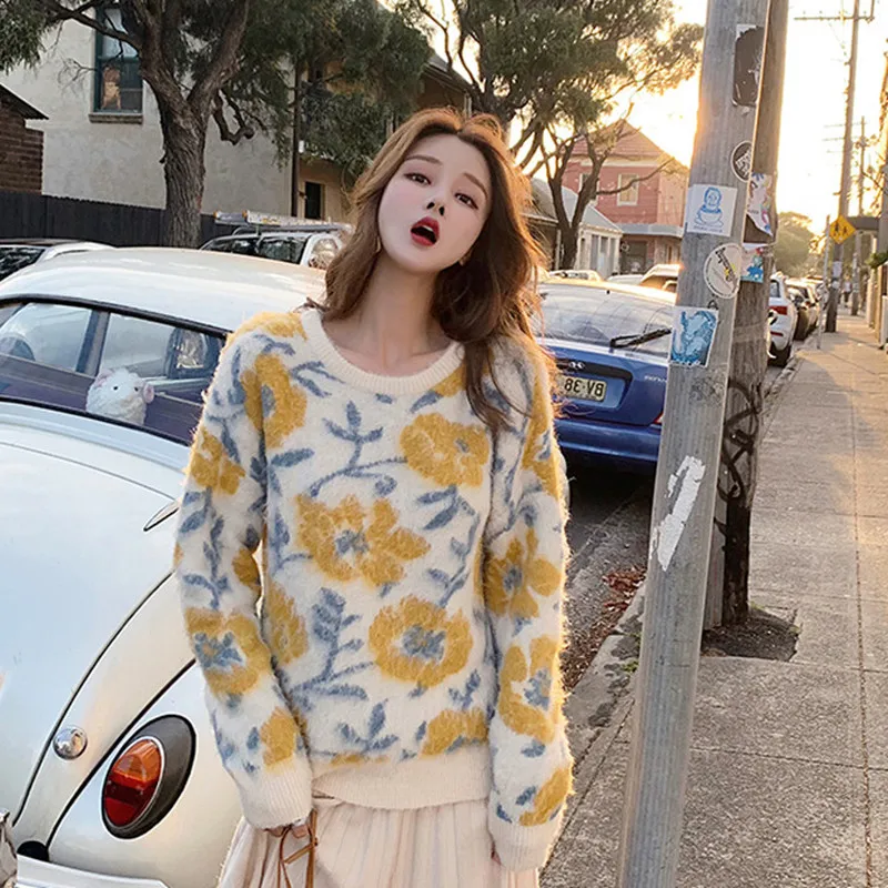 Комплект из двух предметов осень весна женский элегантный свитер пуловер +