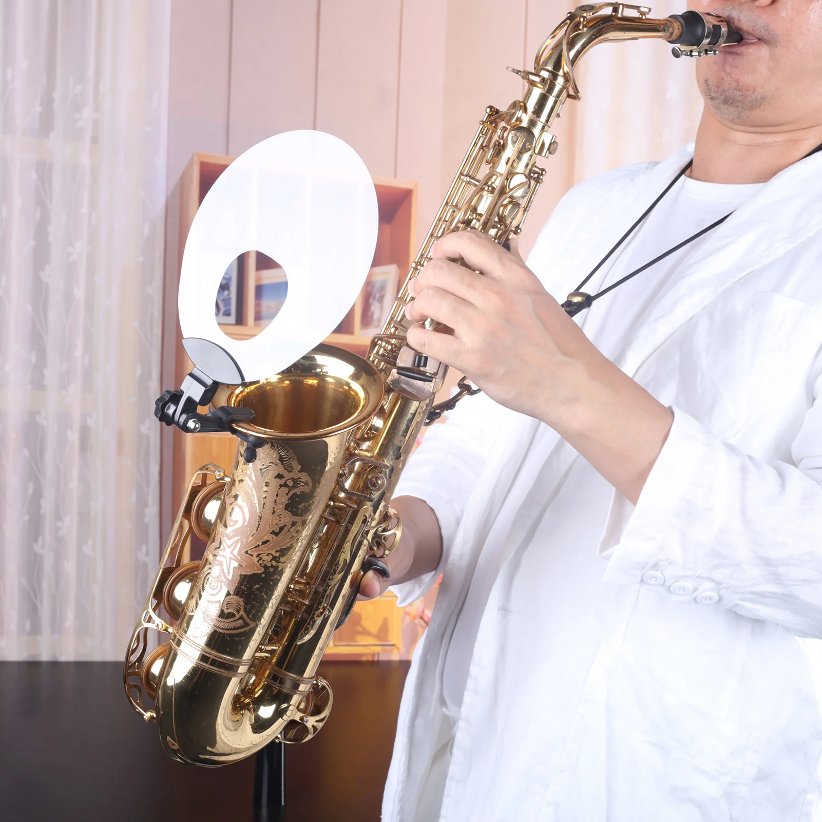 

Plastic Saxophone Deflector Sound Deflector Shield with Mute & Reflect Sound Functions for Wind Instrument