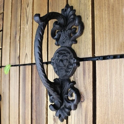 Черная чугунная дверная ручка в стиле ретро для домашнего сада 1 шт. европейская