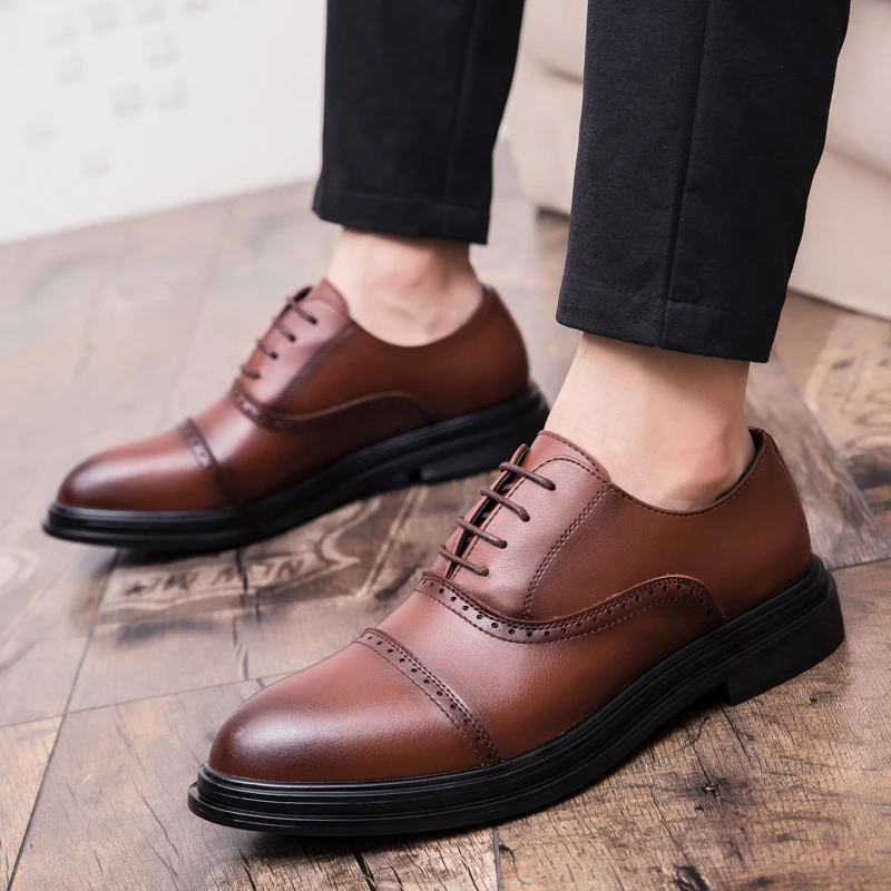 Мужские туфли Броги из спилка MOOREGOOD деловые классические оксфорды на шнуровке