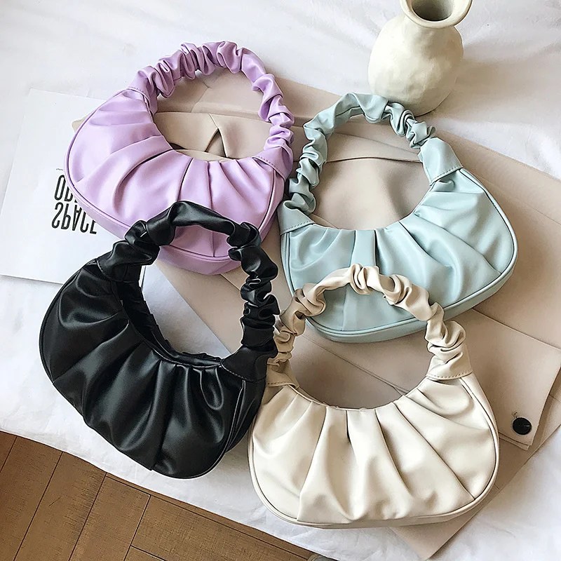 

Women's New French Underarm Bag Gentle Fashion Cloud Wrinkled Handbag Women Single Shoulder Bag