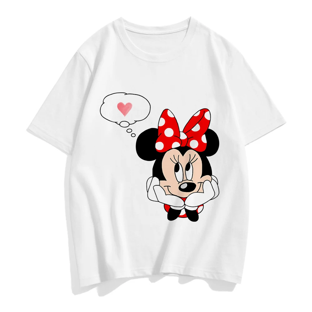 New Minnie Mouse T Shirt Women Kawaii Top Cartoon Graphic Tees Funny Harajuku Disney T-shirt Unisex Fashion Tshirt Female cheap graphic tees