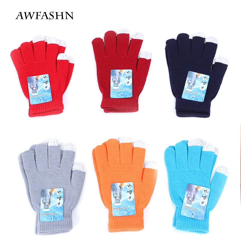 2019 new all-finger touch screen gloves for men and women diverse warm winter high quality cotton colorful | Аксессуары для одежды