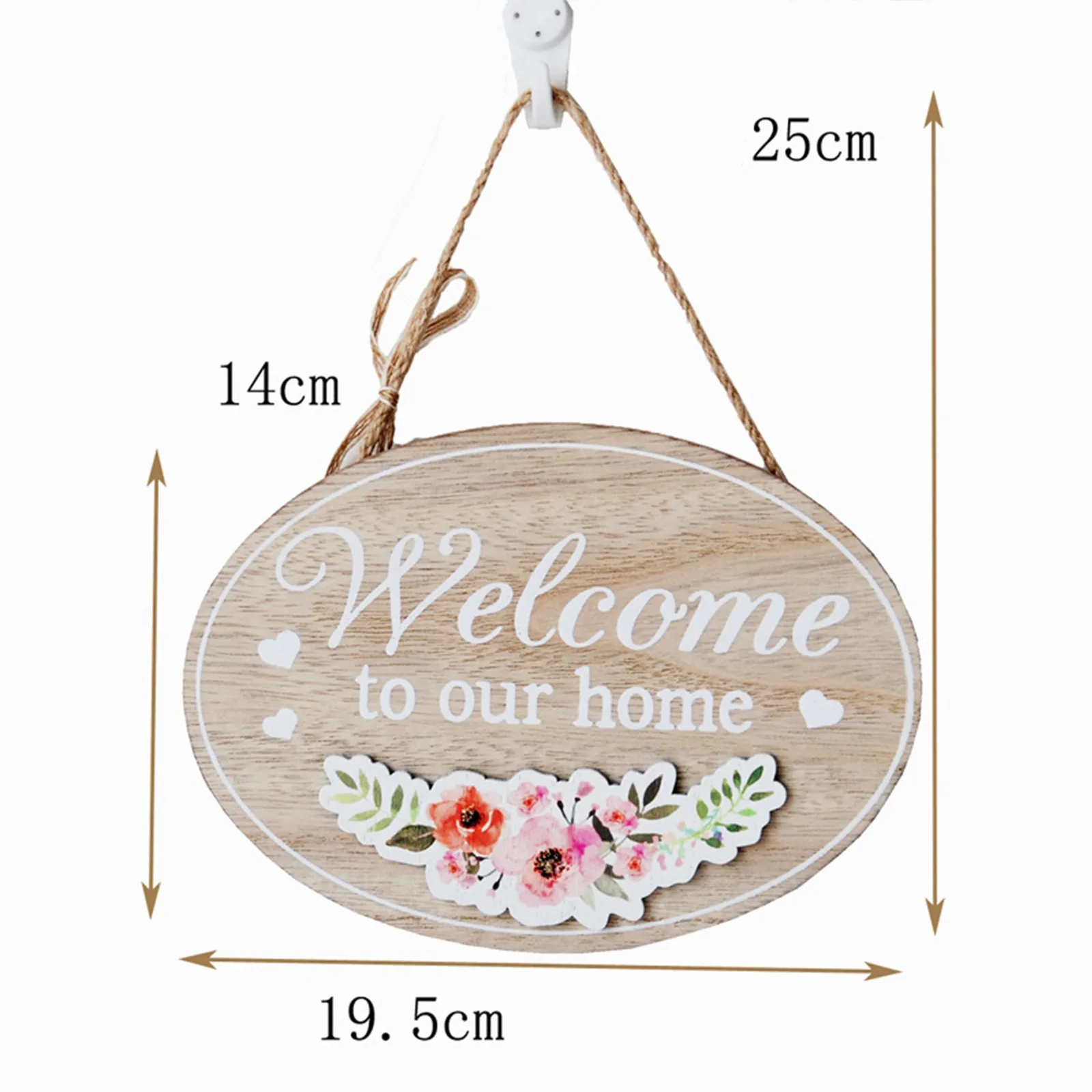 

New European Style Retro Wooden Doorplate Pendant Double Side Shop Home Decoration Doorplate Welcome Sign Hanging Decor 1Pc
