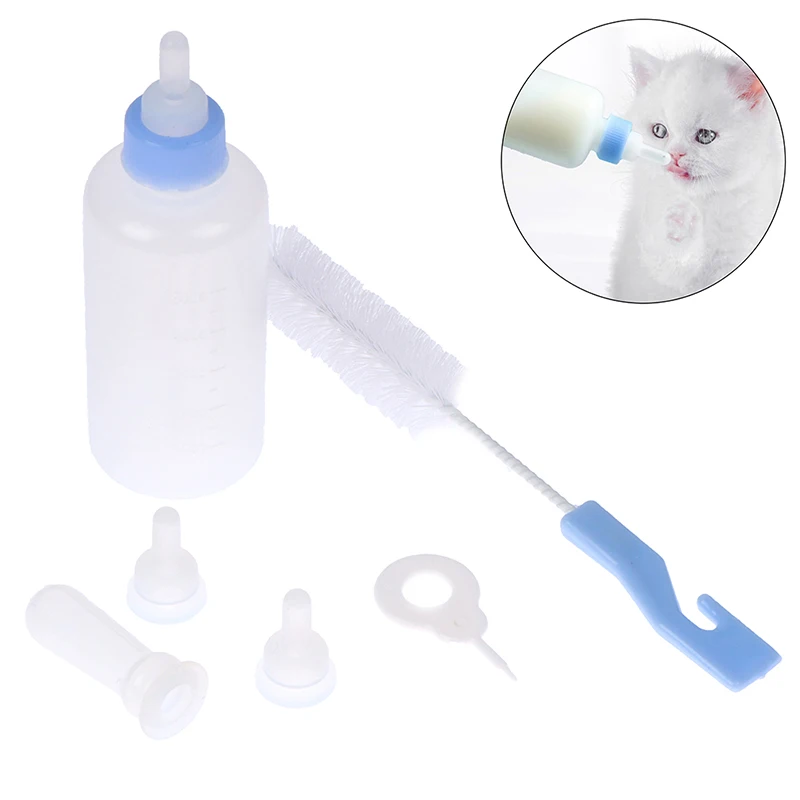 

1set Puppy Kitten Feeding Bottle Set Pet Dog Cat Bady Nursing Water Milk Feeder With Cleaning Brush Newborn Cat Drinking Bottle