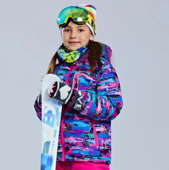 1 jacket color 6 Детский лыжный костюм Лыжная куртка с комбинезоном для мальчиков и девочек комплект из 2 предметов, водонепроницаемая плотная верхняя одежда, теплые костюмы для русской зимы - Цвет: 1 jacket color 6