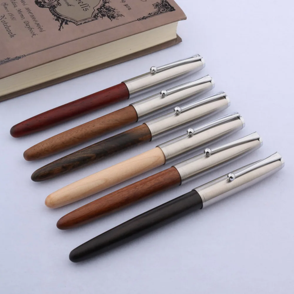 Jinhao 51 A перьевая ручка Классическая деревянная нержавеющая сталь сверхтонкие