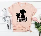 Adopt don't shop модная забавная хлопковая Футболка amime футболка с коротким рукавом и круглым вырезом для собаки мама мамочка для женщин и женщин