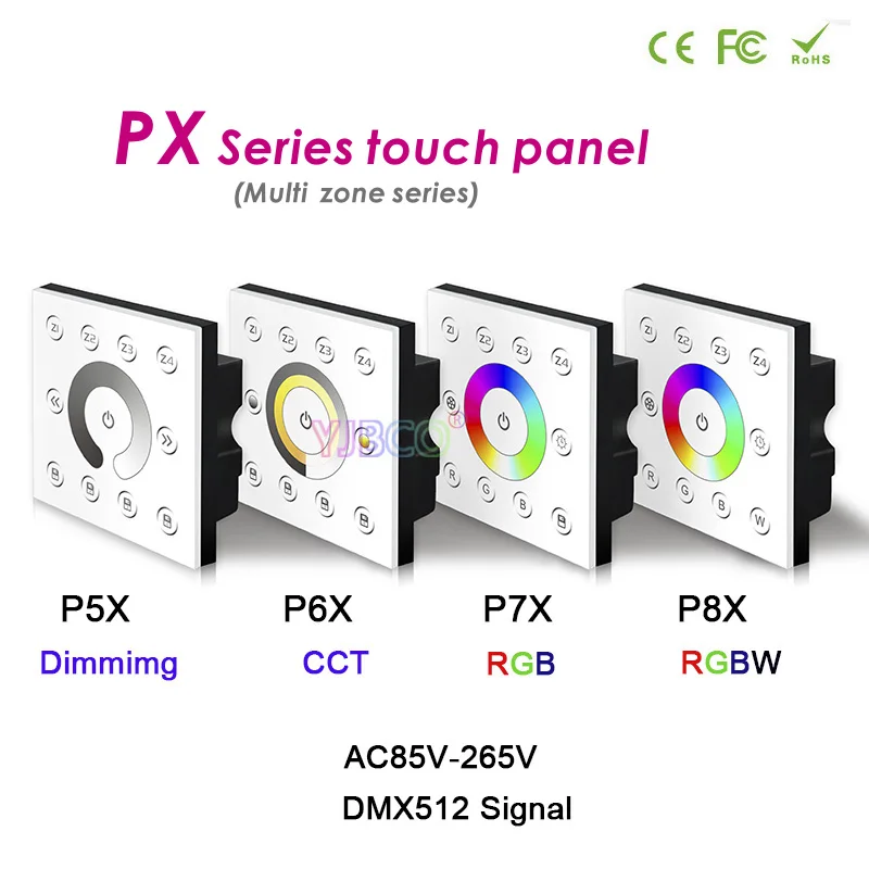 AC85V 265V Bincolor 2 4G DMX512 Dim/CCT/RGB/RGBW Сенсорная панель P5X/P6X/P7X/P8XR4 CC 2.4G/R4 2.4G беспроводной
