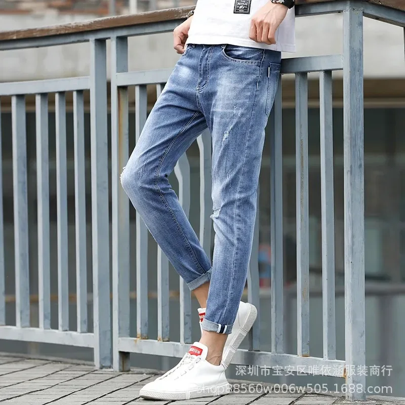

2021 Spring and Fall Fashion Trend Men's Jeans, Retro Casual Comfortable Stretch Fashion Jeans NZKB24