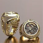 Мужское Винтажное кольцо CHUHAN с золотой гравировкой, цыганское египетское кольцо с символом Фараона, в стиле хип-хоп, Подарочная бижутерия для вечеринок