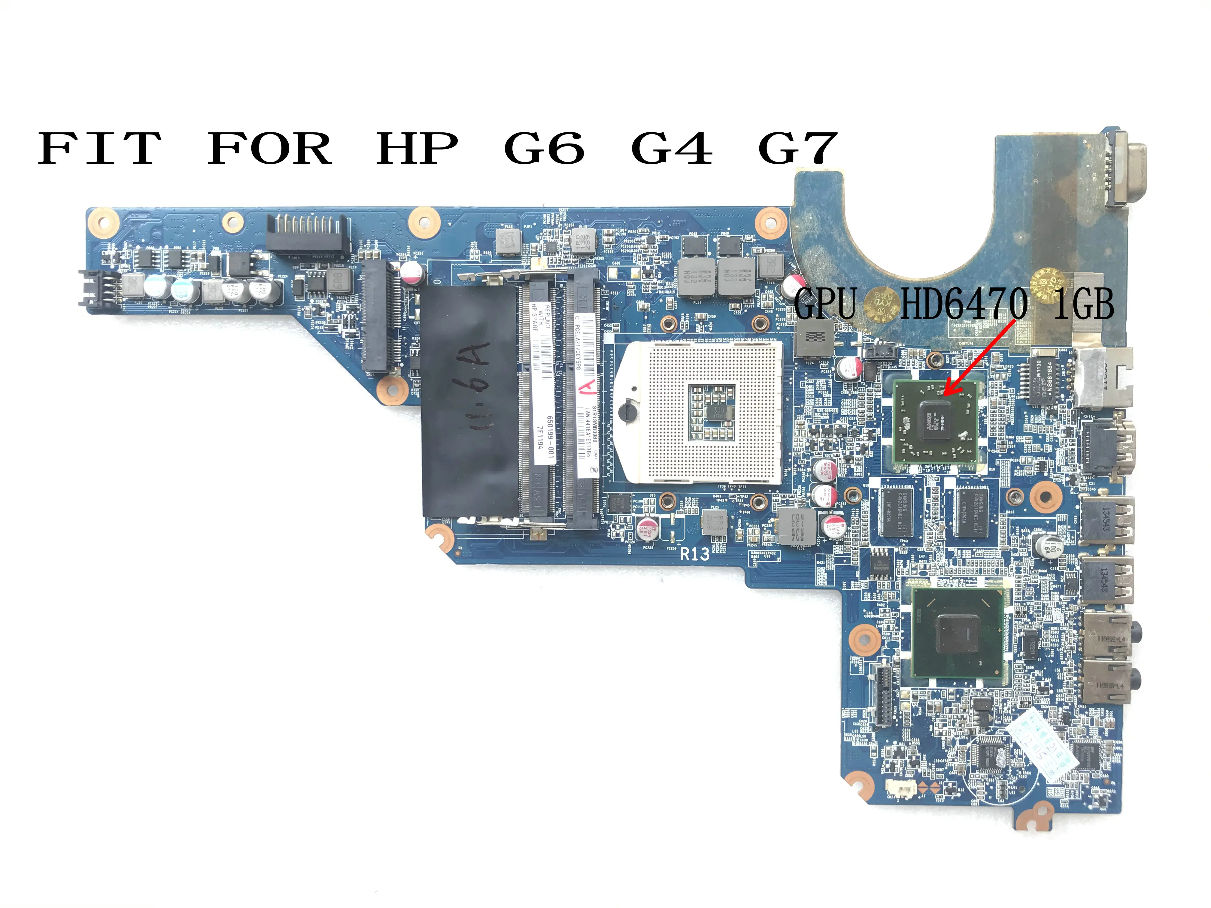 

Быстрая доставка уже протестированная материнская плата DA0R13MB6E1 R13 для ноутбука HP Pavilion G6 G4 G7 материнская плата HD6470M 1 Гб