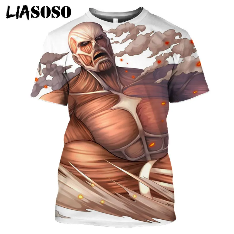 

LIASOSO Women Men Anime Attack on Titan Cool Casual Funny T-shirt Fashion T Shirts 3D Print Harajuku Streetwear Tops